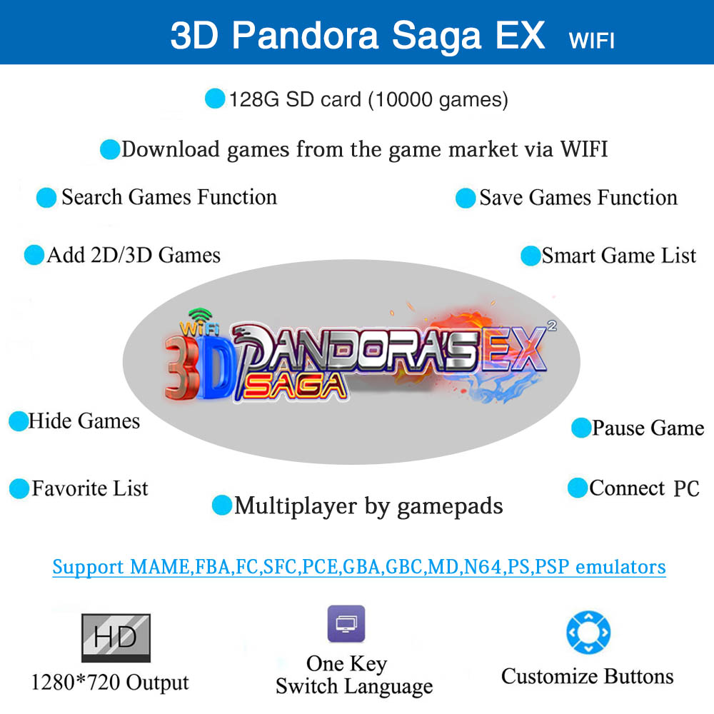 128GB 3D Pandora Saga EX2 Arca - Trackball Controller Arcade recension och pris